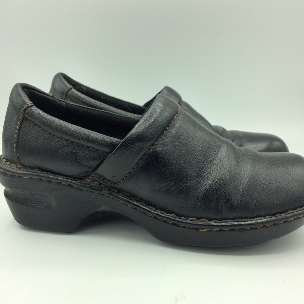BOC Born Black Leather Slip On Mules shoes clogs